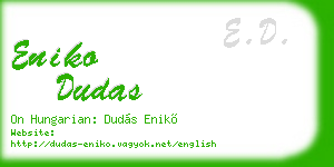 eniko dudas business card