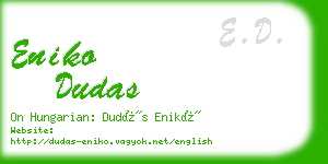 eniko dudas business card